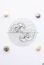 Geometrik nuqta tikanli kichkina yangi shaxsiyat nosimmetrik to'lqin zarb naqsh qo'lyozmasi