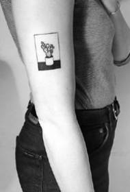 Box small black tattoo illustration - small black tattoo pattern in geometric box