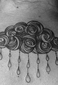 Cloud Tattoo ရုပ်ပုံပျော့ပျောင်းပြီးရိုးရှင်းသောတိမ်ပုံစံ tattoo ပုံစံ