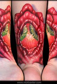 Immagine del modello del tatuaggio del fiore del tallone