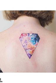 Padrão de tatuagem de diamante estrela traseira