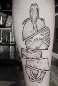 Tatoo ya Mfupa Seti ya picha za tattoo za mfupa wa anatomical zinafaa zaidi kwa mikwaruzo ya matibabu