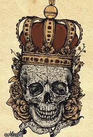 Kroon horror schedel tattoo patroon manuscript