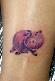 Modello di tatuaggio colorato realistico maialino sulle gambe