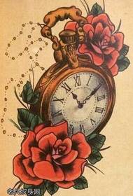 Đồng hồ báo thức mô hình hoa hồng hình xăm