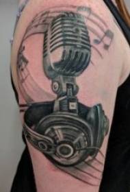 Mūzikas simbola tetovējums, gudrs un brīnišķīgs nots tetovējuma raksts