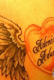 Modello di tatuaggio ali d'amore