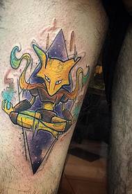 Iphethini ye-cartoon ye-European and American cartoon geometric splash tattoo