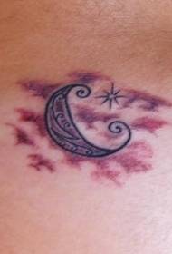 Plecu krāsas mēness totēma tetovējuma attēls