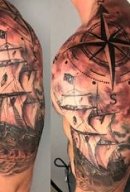 Boys Arms on Black Grey Lashing Sting Tips Tatu Kompas Kompas Picture