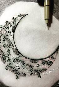 Xiaoqing Sina ziedu dzeloņa mēness tetovējuma modeļa manuskripts