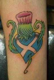 Modello di tatuaggio bandiera scozzese di colore del braccio