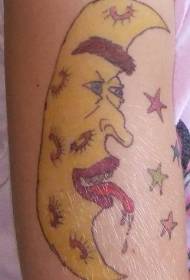 Modello di tatuaggio a mezzaluna luna brutta color braccio