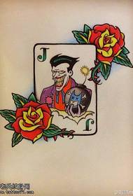 Дастнависи аҷиб бад Poker J Tattoo дастӣ