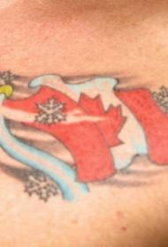 Omuz renkli Kanada bayrağı kış dövme deseni