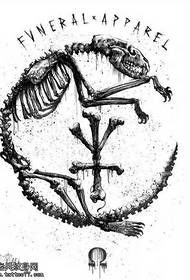 Manuscript dinosaur bone tattoo pattern