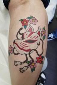 Fox Mask Tattoo: modello di tatuaggio maschera Fox stile giapponese 9 pezzi