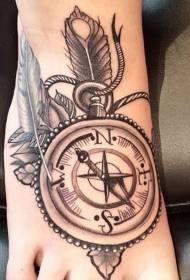 Tatuointi kompassi tyylikäs geometrinen elementti kompassi tatuointi malli