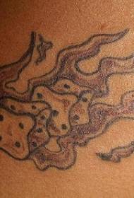 Dwie kości z wzorem tatuażu płomienia