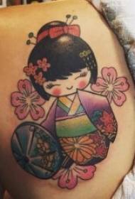 9 aranyos és jól viselkedő japán bábbaba tetoválás mintát