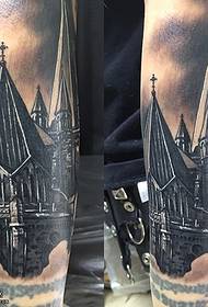Ilana tatuu t’ẹgbẹ Calf 3D Castle