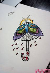 Bugs, petit parapluie, tatouage, images manuscrites