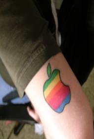 Armfärg äpple regnbågen tatuering mönster