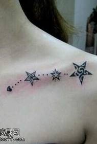 Piecu zvaigžņu totem tetovējums modelis