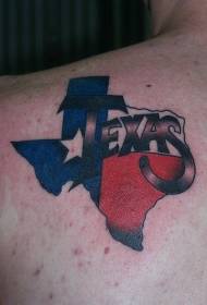 Männliche Schulter farbiges Texas Flag Tattoo
