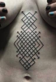 Amaphethini we-Geometric tattoo Amaphethini e-9 ahlukahlukene ahlanganisiwe wamaphethini we-geometric tattoo