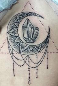 Ragazze sotto il petto nero grigio schizzo punto punte punte creative immagini di tatuaggi di diamanti luna