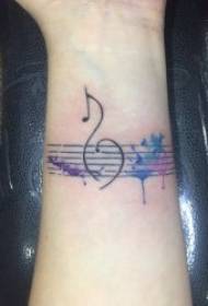 Татуировки Музыкальных Символов 8 婉 Вращающиеся Слушающие Татуировки Музыкальной Музыки