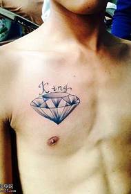 Brust Diamant Tattoo Muster