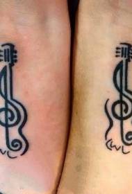 Modello di tatuaggio musicale modello di tatuaggio di musica chic ed elegante