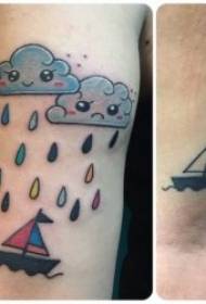 Cloud tattoo nga litrato nga gaan nga naglutaw sa pattern sa tattoo sa panganod