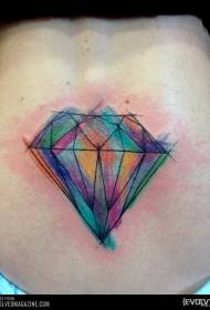 Patrón de tatuaje de diamante estilo acuarela