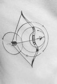 Variety of black lines, art, small fresh classic bow and arrow tattoo pattern
