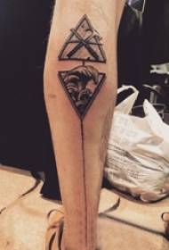 Chikoro chechikoro pane nhema dema sketch point yeminzwa trick yekugadzira geometric element wave tattoo mufananidzo