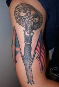 Arm ane mavara eAmerican uye scottish mureza tattoo mifananidzo