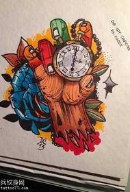 Manoscritto di colore modello di tatuaggio sveglia Europa e America