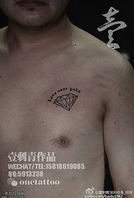 Diamond tattoo pattern on the chest