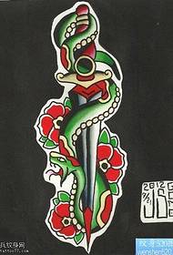 Modello tatuaggio spada manoscritto