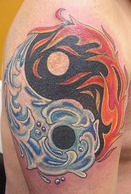 Appreciation of tattoo patterns on yin and yang theme style