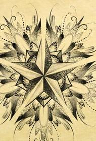 جميلة مخطوطة نجمة خمس نجوم نمط الوشم للاستمتاع الصور