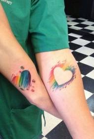 Colore del braccio amore piccolo modello di tatuaggio di amicizia
