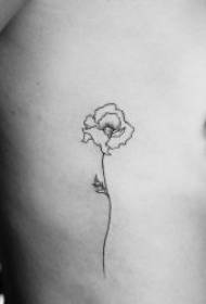 Figura simples da vara da tatuagem Figura simples simples e delicada da flor da flor e do animal da tatuagem