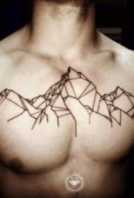 Hill Peak Tattoos Various black tones with peaks of tattoos