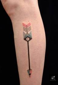 Теленок геометрический стиль цветной удивительный рисунок татуировки стрелки