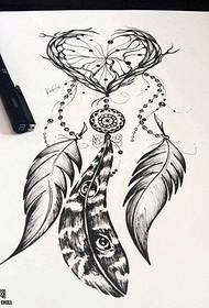 Manuscript of dream catcher tattoo model