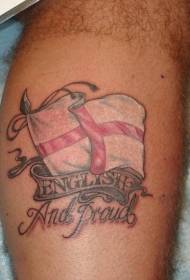 Modello di tatuaggio bandiera inghilterra color gamba